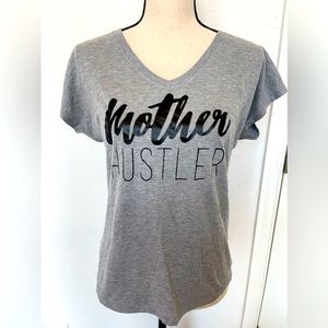 “Mother Hustler” Short Sleeve V-neck Women’s Tshirt size M